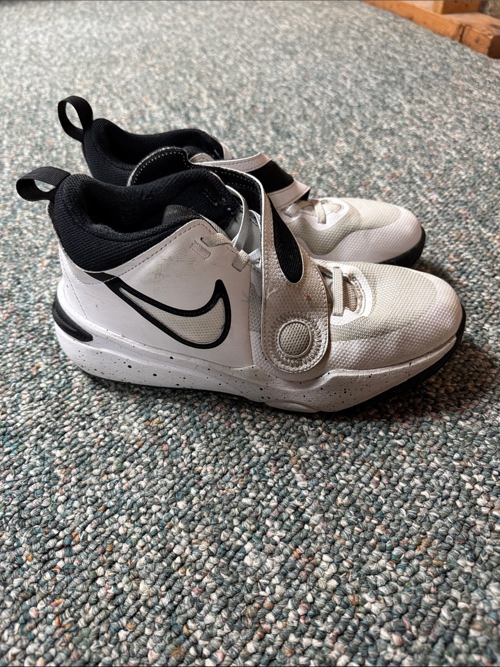Nike Kids White and Black Mid-Top Sneakers